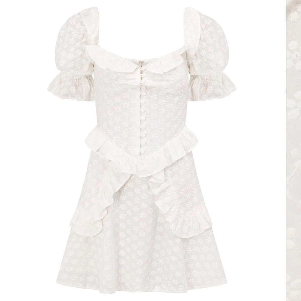 Sabo Skirt White Floral Mini Dress